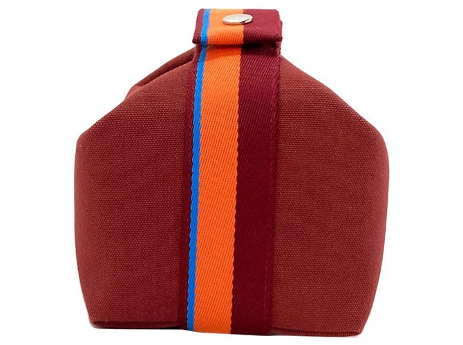 Hermès Hermes Bride à Black PM Silver Hardware Canvas Handtasche Rot - Ansicht 3