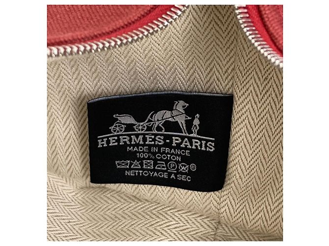 Hermès Hermes Bride à Black PM Silver Hardware Canvas Handtasche Rot - Ansicht 6