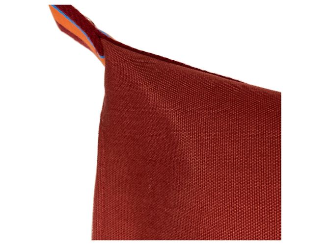 Hermès Hermes Bride à Black PM Silver Hardware Canvas Handtasche Rot - Ansicht 8