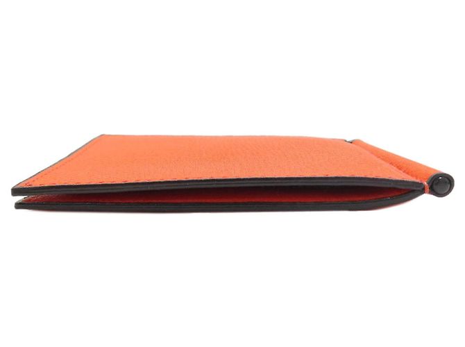 Valextra Leather Money Clip Bi-fold Wallet Orange - view 3