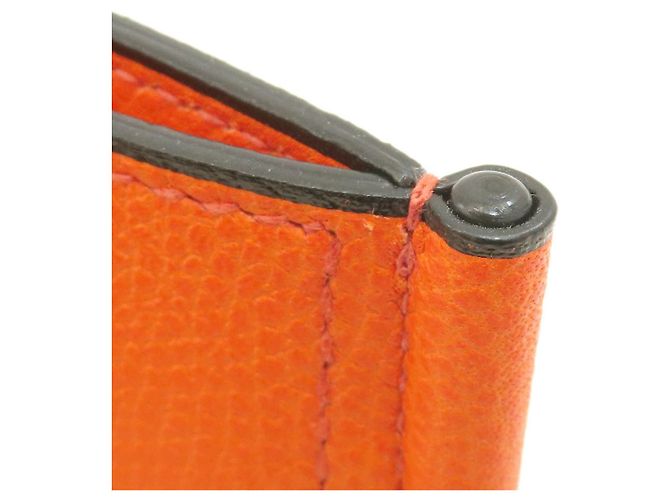 Valextra Leather Money Clip Bi-fold Wallet Orange - view 7
