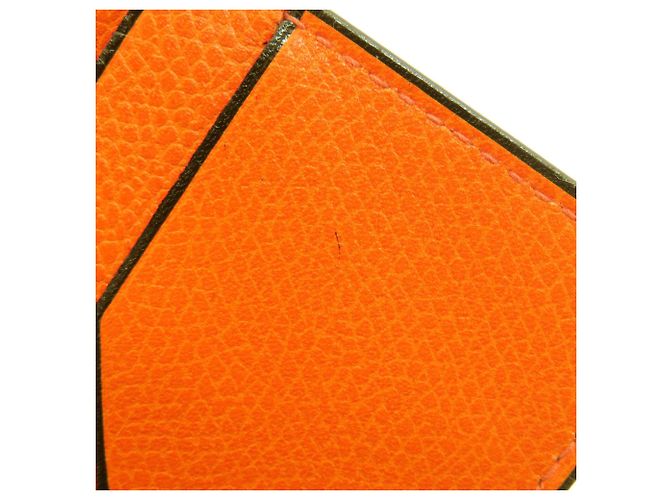 Valextra Leather Money Clip Bi-fold Wallet Orange - view 8