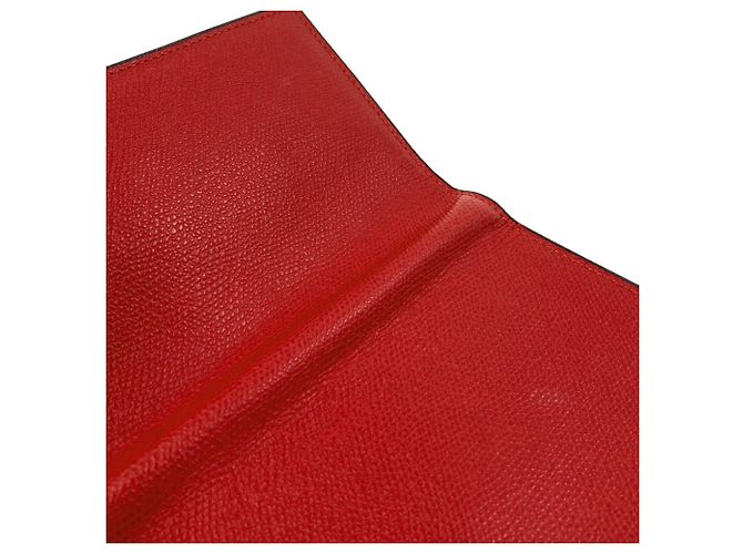 Cartera larga Valextra de piel roja - vista 10
