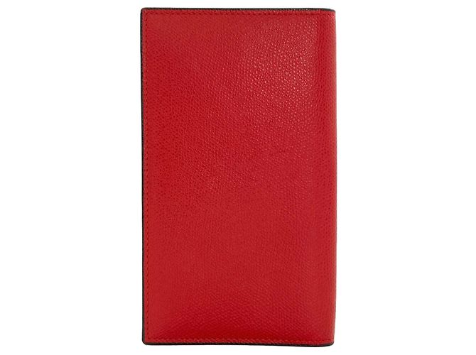 Cartera larga Valextra de piel roja - vista 2