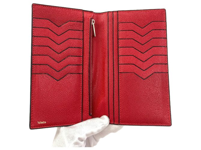 Cartera larga Valextra de piel roja - vista 4