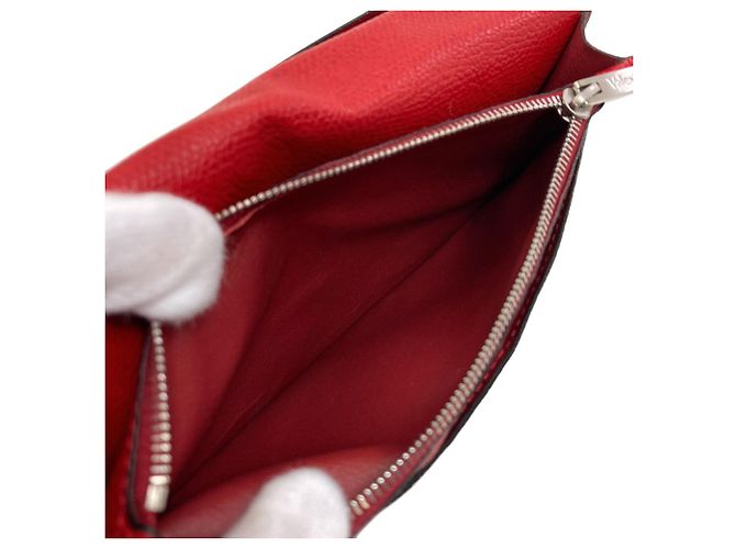 Cartera larga Valextra de piel roja - vista 5
