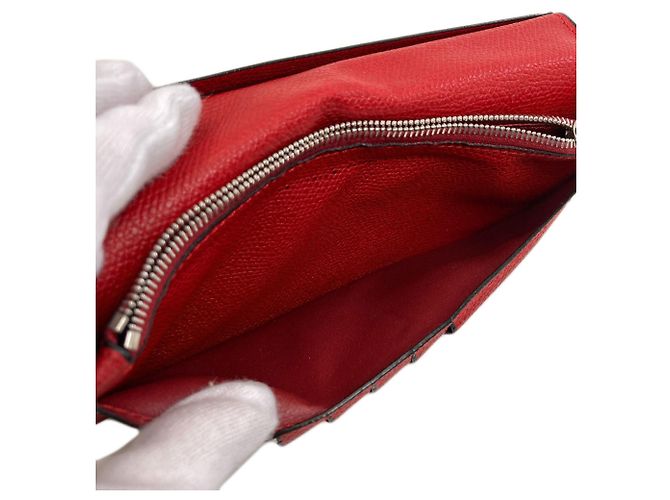 Cartera larga Valextra de piel roja - vista 6