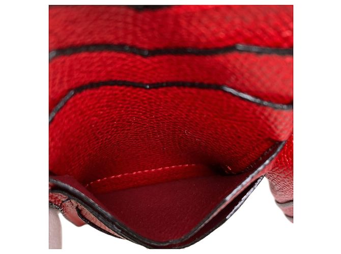 Cartera larga Valextra de piel roja - vista 8