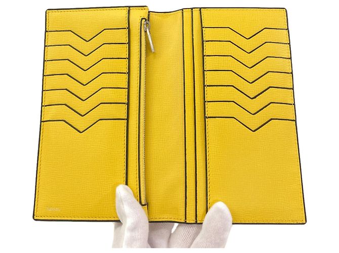 Cartera larga Valextra de piel amarilla Amarillo - vista 4