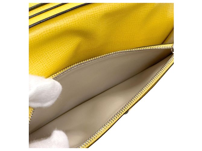 Cartera larga Valextra de piel amarilla Amarillo - vista 6