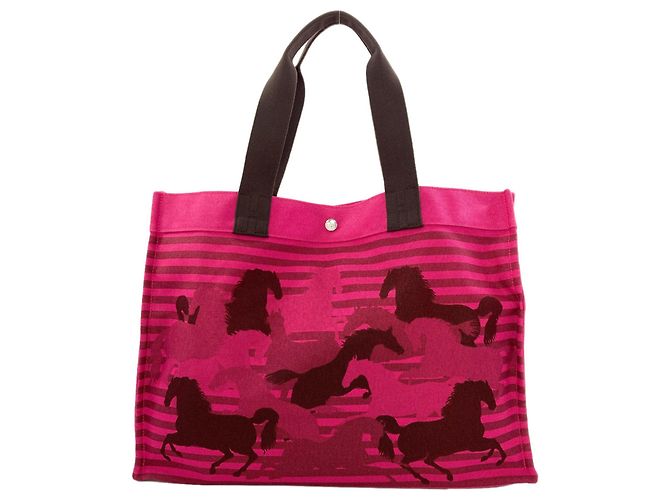 Hermès Hermes Chevaux En Tote Bag Rosa - vista 2