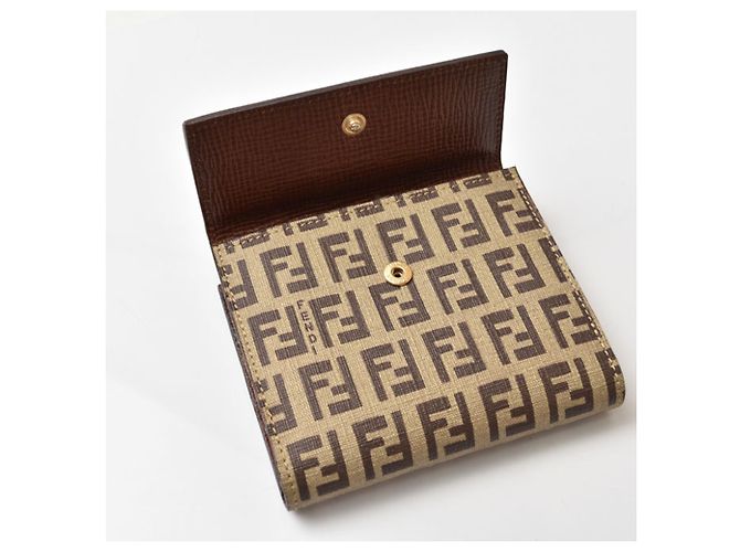 Zucca Fendi Bi-fold Geldbörse in Beige Brown Braun - Ansicht 10