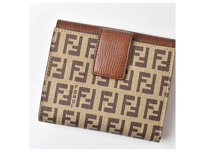 Zucca Fendi Bi-fold Geldbörse in Beige Brown Braun - Ansicht 4