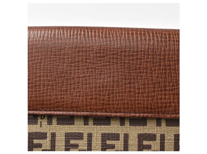 Zucca Fendi Bi-fold Geldbörse in Beige Brown Braun - Ansicht 6