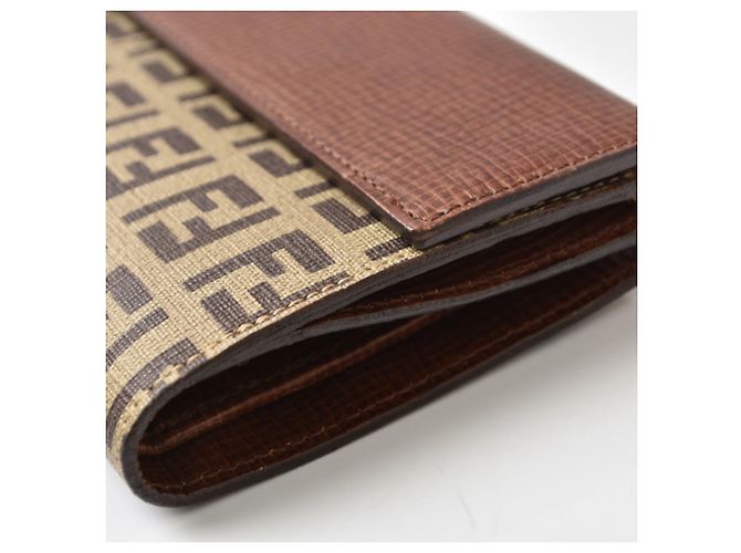 Zucca Fendi Bi-fold Geldbörse in Beige Brown Braun - Ansicht 7