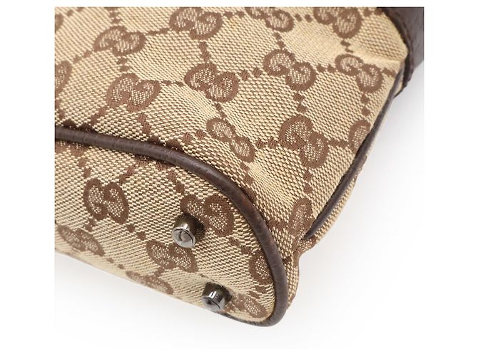 Borsa Tote Gucci GG Canvas Beige Marrone scuro - vista 4
