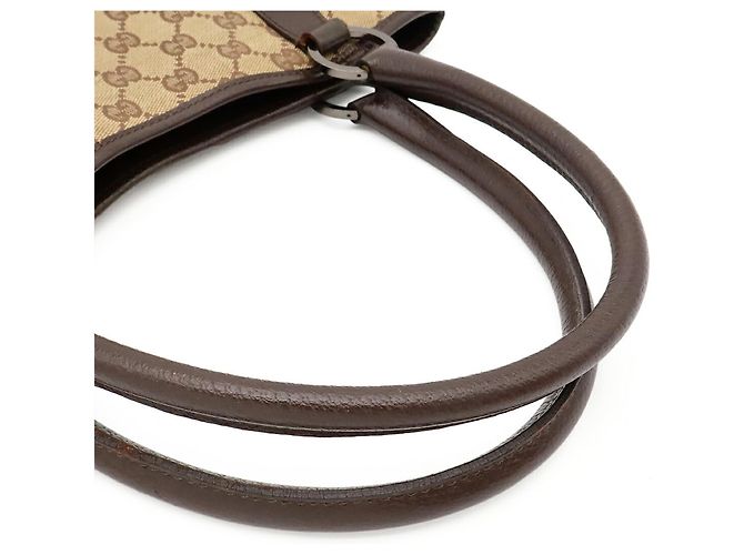 Borsa Tote Gucci GG Canvas Beige Marrone scuro - vista 5