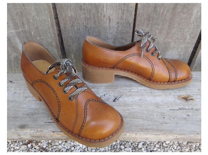Autre Marque Scarpe Derby Sandra Vintage Anni '70 Marrone - vista 2