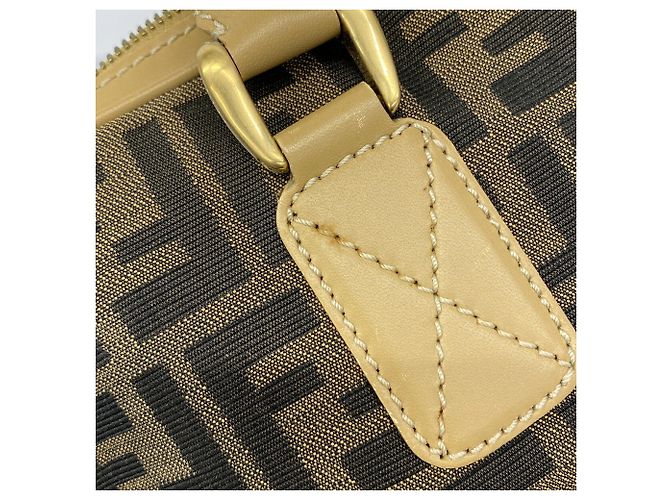 Borsa Fendi Zucca in nylon e canvas Marrone Beige - vista 10