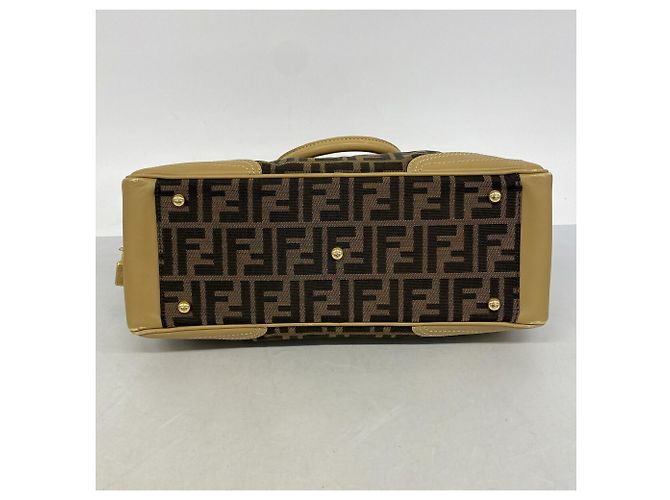 Borsa Fendi Zucca in nylon e canvas Marrone Beige - vista 3