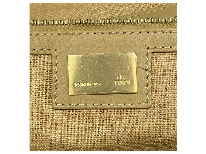 Borsa Fendi Zucca in nylon e canvas Marrone Beige - vista 5