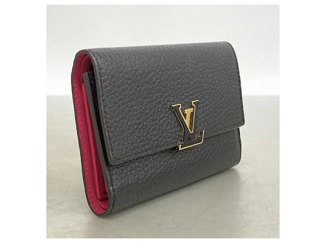 Portafoglio Louis Vuitton Tri-fold in Hot Pink e Noir Nero Rosa - vista 2