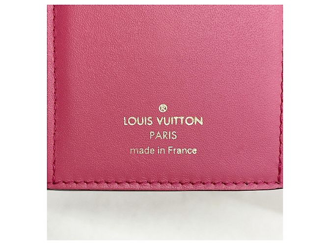Portafoglio Louis Vuitton Tri-fold in Hot Pink e Noir Nero Rosa - vista 4