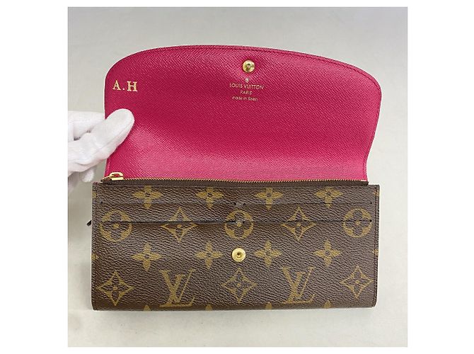 Louis Vuitton Monogram Portefeuille Emilie Long Wallet Marrone Rosa - vista 11