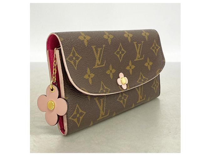 Louis Vuitton Monogram Portefeuille Emilie Long Wallet Marrone Rosa - vista 2