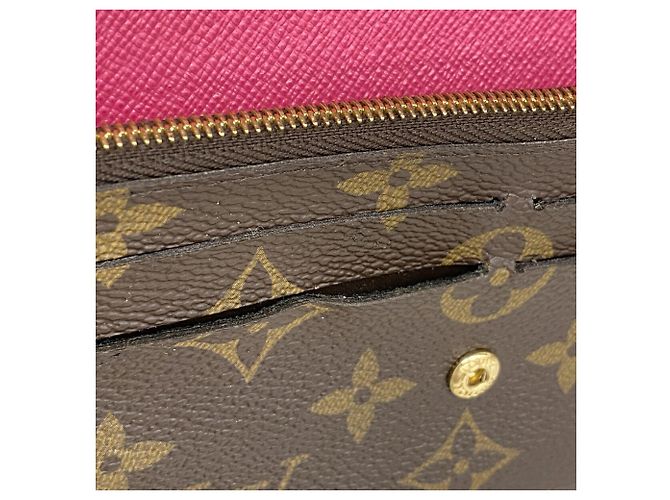 Louis Vuitton Monogram Portefeuille Emilie Long Wallet Marrone Rosa - vista 7