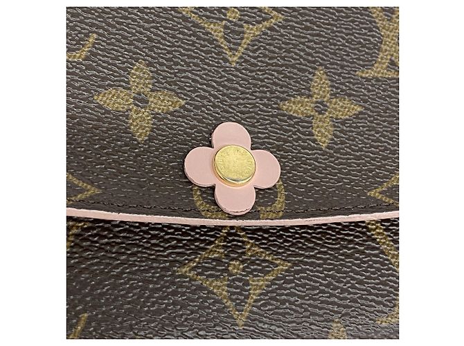 Louis Vuitton Monogram Portefeuille Emilie Long Wallet Marrone Rosa - vista 9