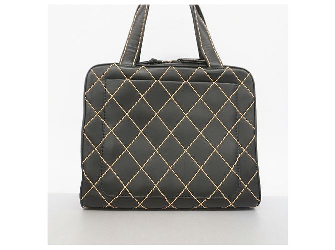 Saco Tote Chanel Wild Stitch em couro Preto - vista 8