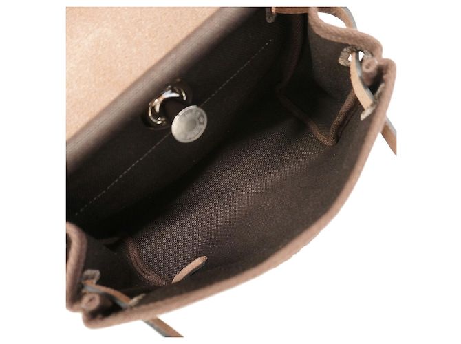 Hermès Borsa a Tracolla Hermes Herbag Zip Toile Military Ebene G Stamp Marrone - vista 4