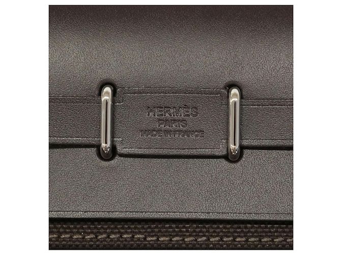 Hermès Borsa a Tracolla Hermes Herbag Zip Toile Military Ebene G Stamp Marrone - vista 5