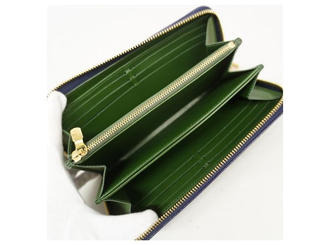 Cartera Larga Louis Vuitton - Coussin Zippy Wallet Verde Azul marino - vista 3