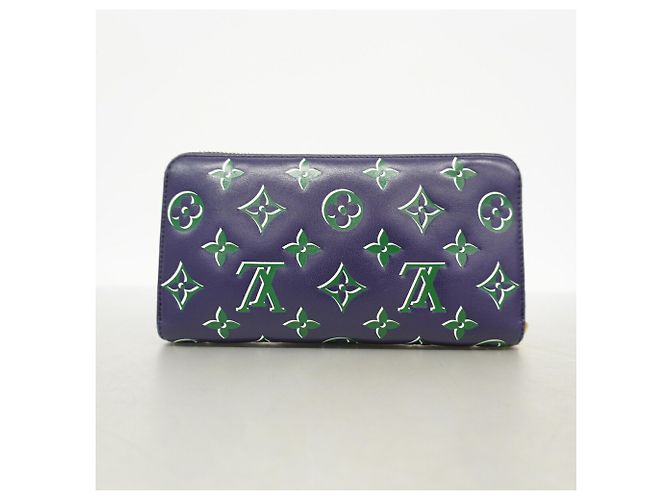 Cartera Larga Louis Vuitton - Coussin Zippy Wallet Verde Azul marino - vista 7