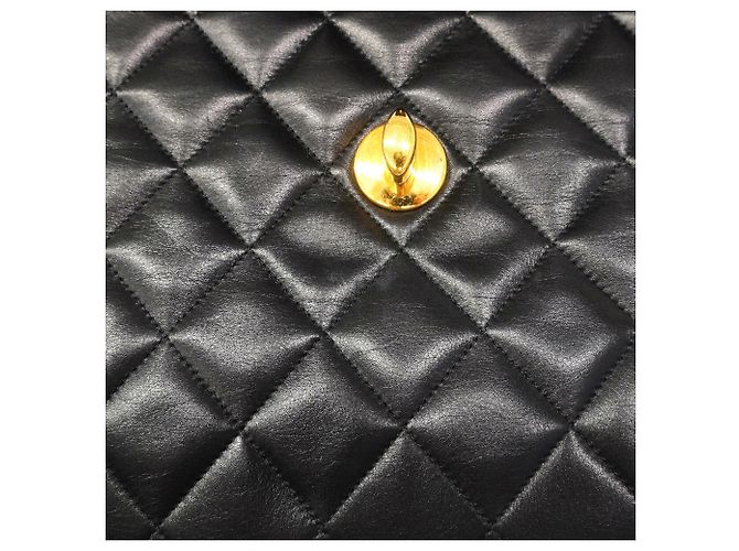 Borsa a tracolla Chanel in pelle d'agnello nera Nero - vista 11