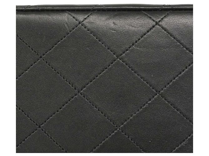 Borsa a tracolla Chanel in pelle d'agnello nera Nero - vista 12