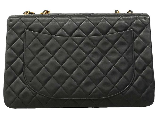 Borsa a tracolla Chanel in pelle d'agnello nera Nero - vista 14