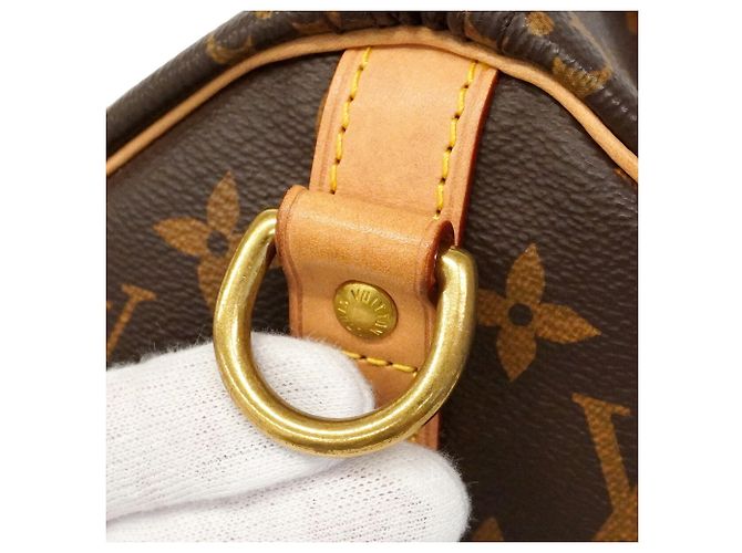 Borsa Louis Vuitton Monogram Speedy Bandoulière 25 Marrone - vista 10