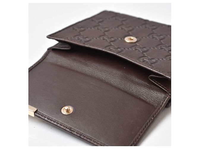 Cartera Gucci bi-fold en cuero marrón oscuro - vista 13