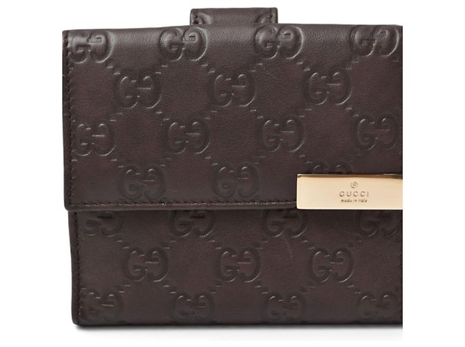 Cartera Gucci bi-fold en cuero marrón oscuro - vista 2