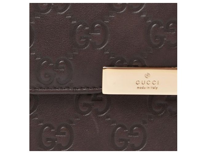 Cartera Gucci bi-fold en cuero marrón oscuro - vista 3