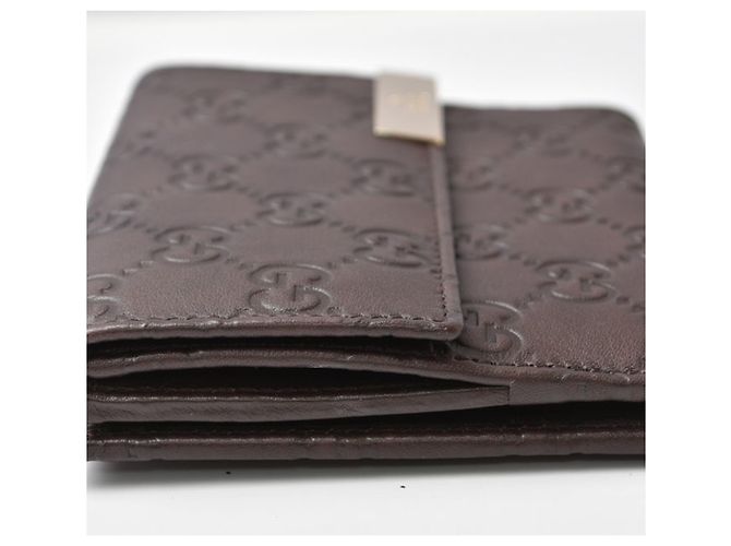 Cartera Gucci bi-fold en cuero marrón oscuro - vista 4