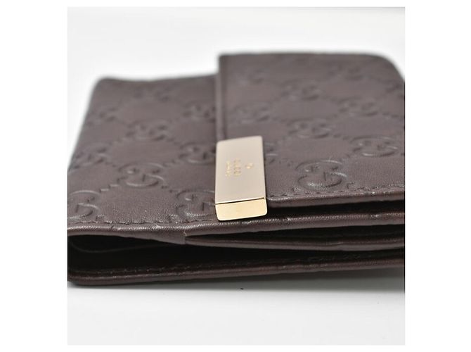 Cartera Gucci bi-fold en cuero marrón oscuro - vista 5