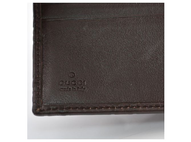 Cartera Gucci bi-fold en cuero marrón oscuro - vista 7