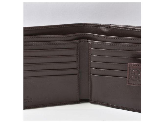 Cartera Gucci bi-fold en cuero marrón oscuro - vista 8