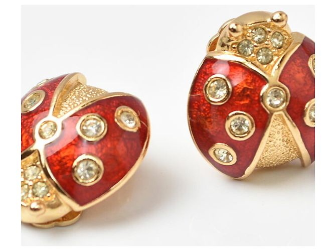 Orecchini coccinella con strass Christian Dior Rosso - vista 5