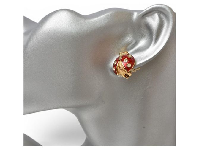 Orecchini coccinella con strass Christian Dior Rosso - vista 6