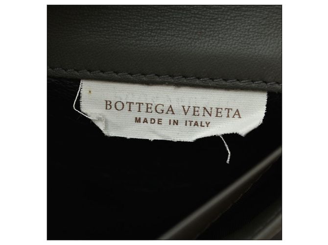 Porte-monnaie Bottega Veneta en Noir et Khaki Kaki - vue 10